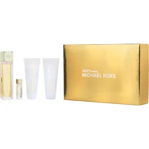 Michael Kors Sexy Amber women Eau De Parfum Spray 3.4 oz & Body Lotion 3.4 oz & Shower Gel 3.4 oz & Eau De Parfum 0.17 oz Mini