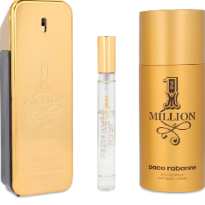 Paco Rabanne 1 Millionmen Eau De Toilette Spray 3.4 oz & Deodorant Spray 5.1 oz & Eau De Toilete Spray 0.33 oz Mini